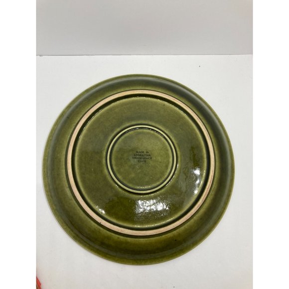 Argentina Green 10.5" plate with Beautiful Abstract blue and White Design - Picture 5 of 6